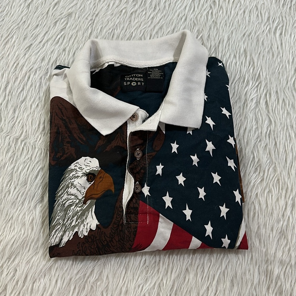 American flag patriotic eagle and flag polo shirt size xxl - Picture 9 of 9